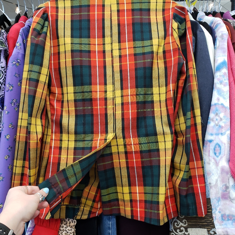 Vintage 1960s Plaid Blazer - Picture 8 of 9